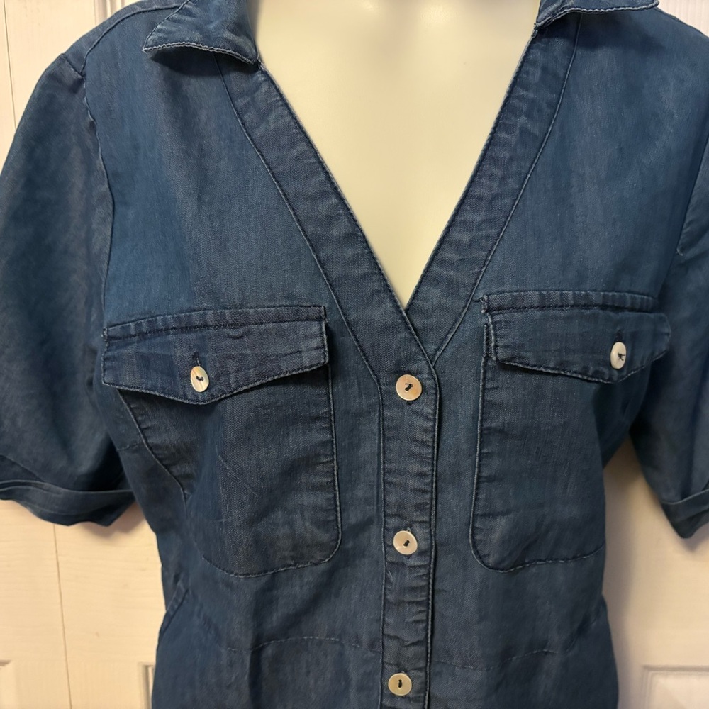 Blue Denim Button-Up Dress